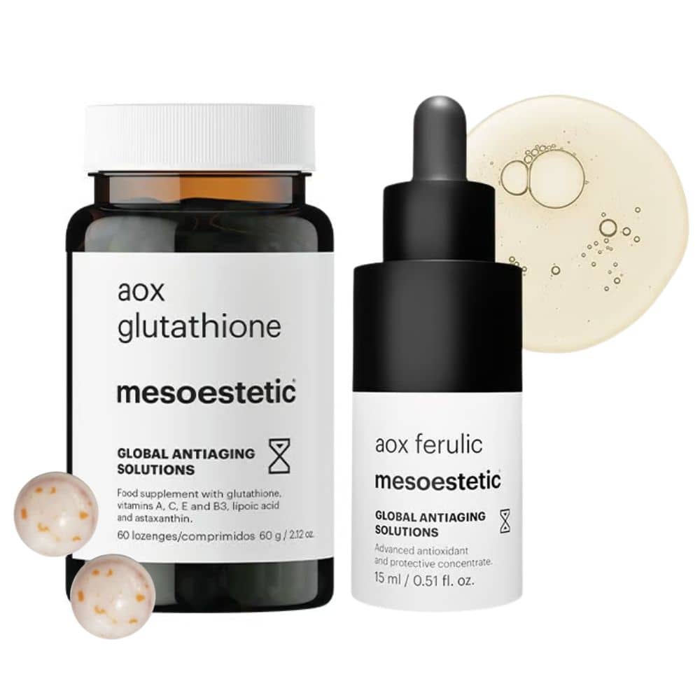 aox glutathione mesoestetic para que sirve Aox Kit Jaque al envejecimiento´- Mesoestetic – Pasión por la Cosmética