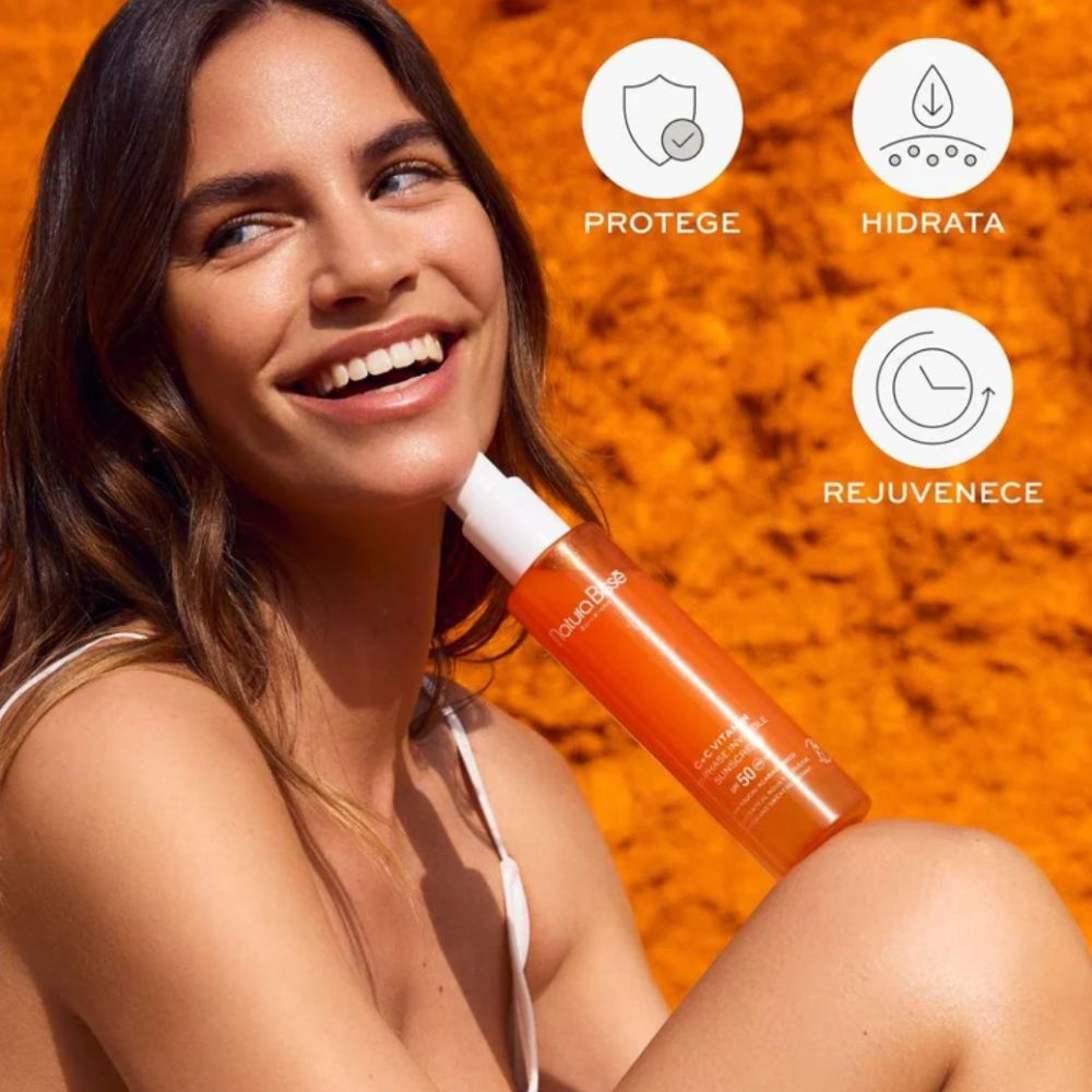 C+C vitamin SPF50 UVA/UVB Bi-Phase Invisible sunscreen - Protector solar Corporal